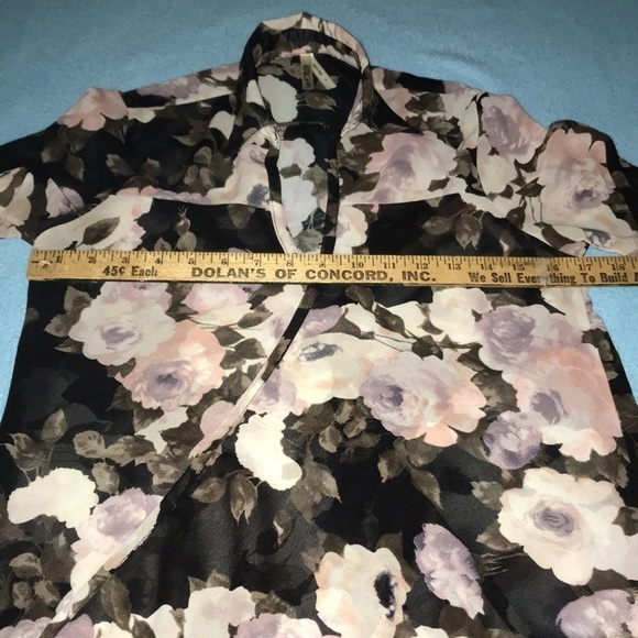 LOVE 4 TRUTH floral wrap semi sheer snap closure hi-low tunic NEW size S - Picture 8 of 10